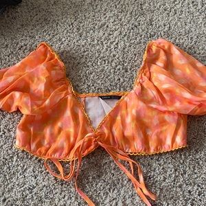 Orange crop top